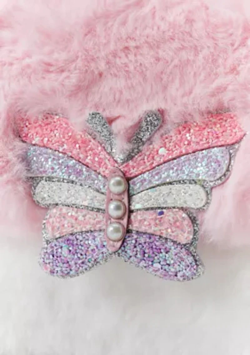Butterfly Faux Fur Crossbody Bag