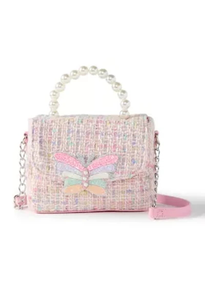 Girls Butterfly Quilted Crossbody