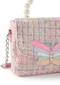 Girls Butterfly Quilted Crossbody