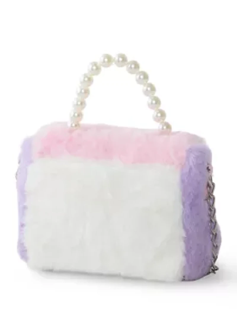 Butterfly Faux Fur Crossbody Bag