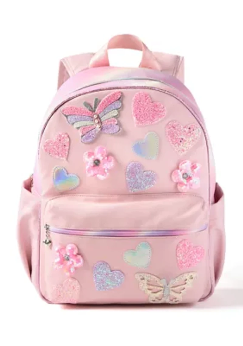 Girls Butterfly Hearts Daisy Large Backpack