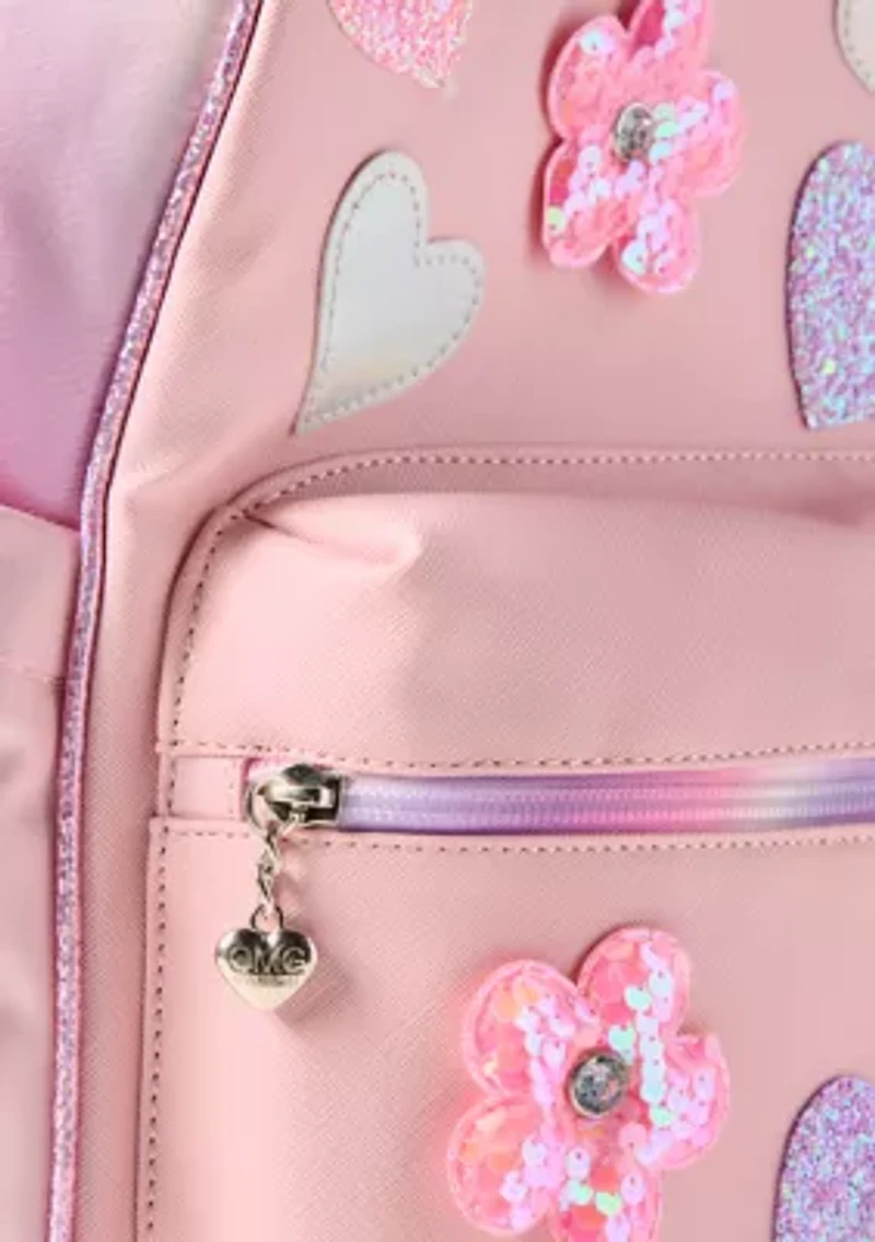 Girls Butterfly Hearts Daisy Large Backpack