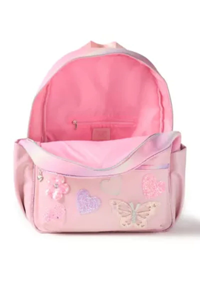 Girls Butterfly Hearts Daisy Large Backpack