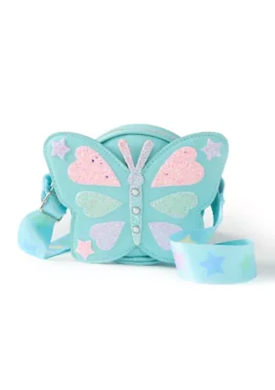 Girls Butterfly Glitter Crossbody Bag