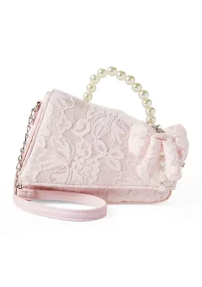 Bow Angled Flap Crossbody Bag