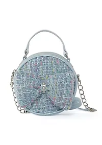 Girls Bow Tweed Crossbody
