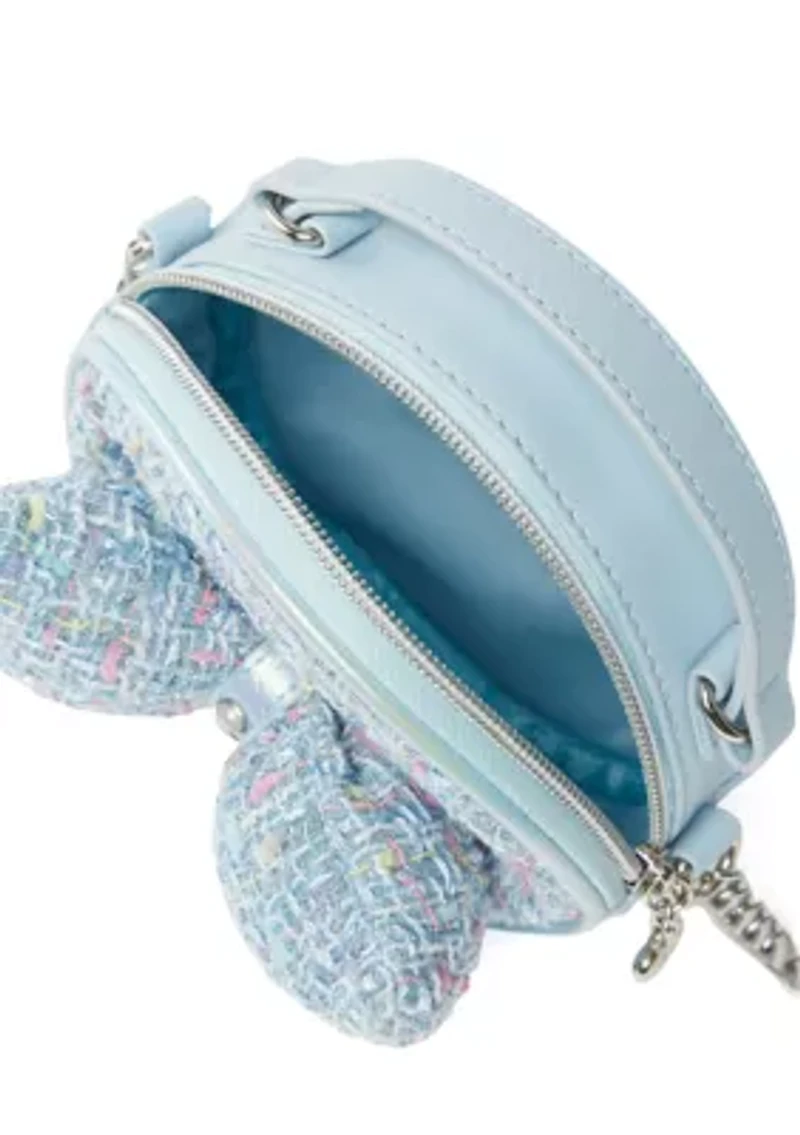 Girls Bow Tweed Crossbody