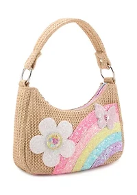 Girls Rainbow Daisy Hobo Bag