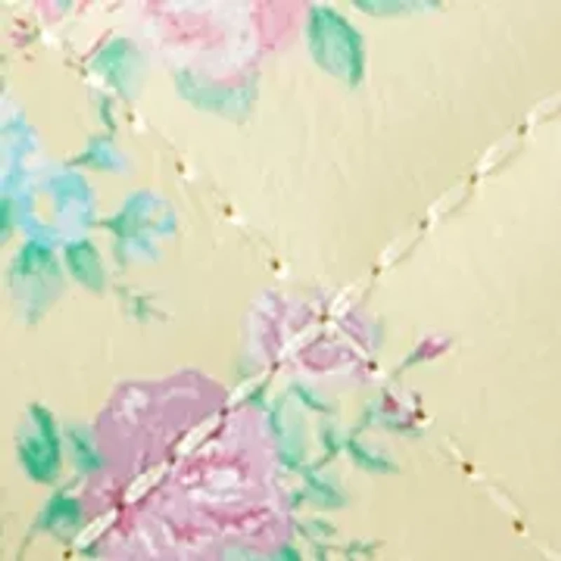 Floral Printed Mini Top Handle Hobo Crossbody with Pearl Chain
