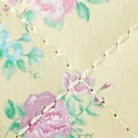 Floral Printed Mini Top Handle Hobo Crossbody with Pearl Chain