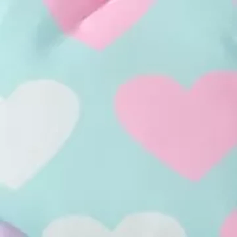 Girls Heart Print Scrunch Wristlet with Heart Charm