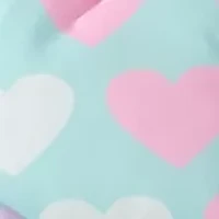 Girls Heart Print Scrunch Wristlet with Heart Charm
