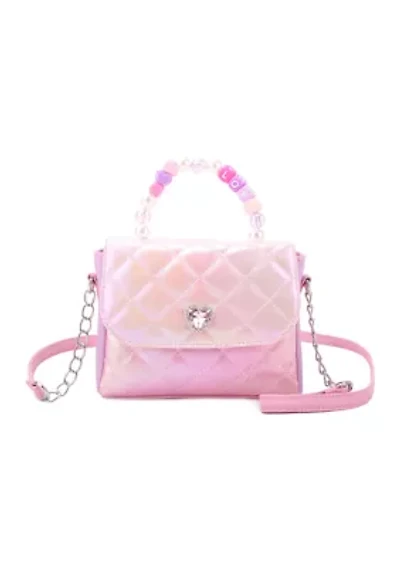 Heart Quilted Top Handle Crossbody