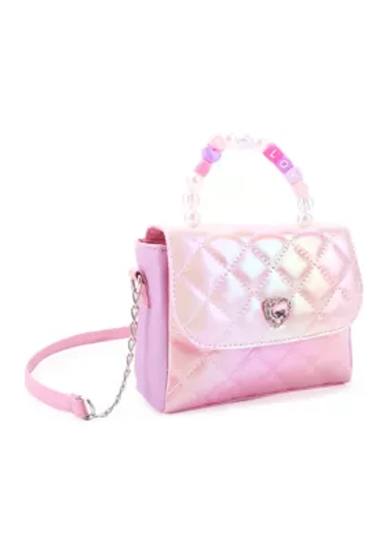 Heart Quilted Top Handle Crossbody