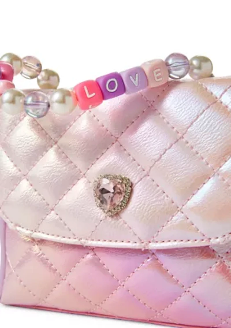 Heart Quilted Top Handle Crossbody