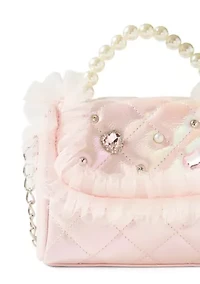 Heart Pearl Top Handle Crossbody Bag