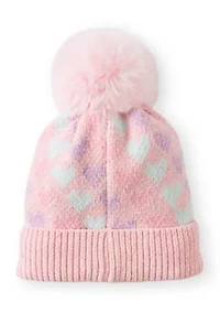 Girls 4-6x Heart Hat and Gloves Set