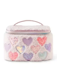 Heart Faux Fur Train Case