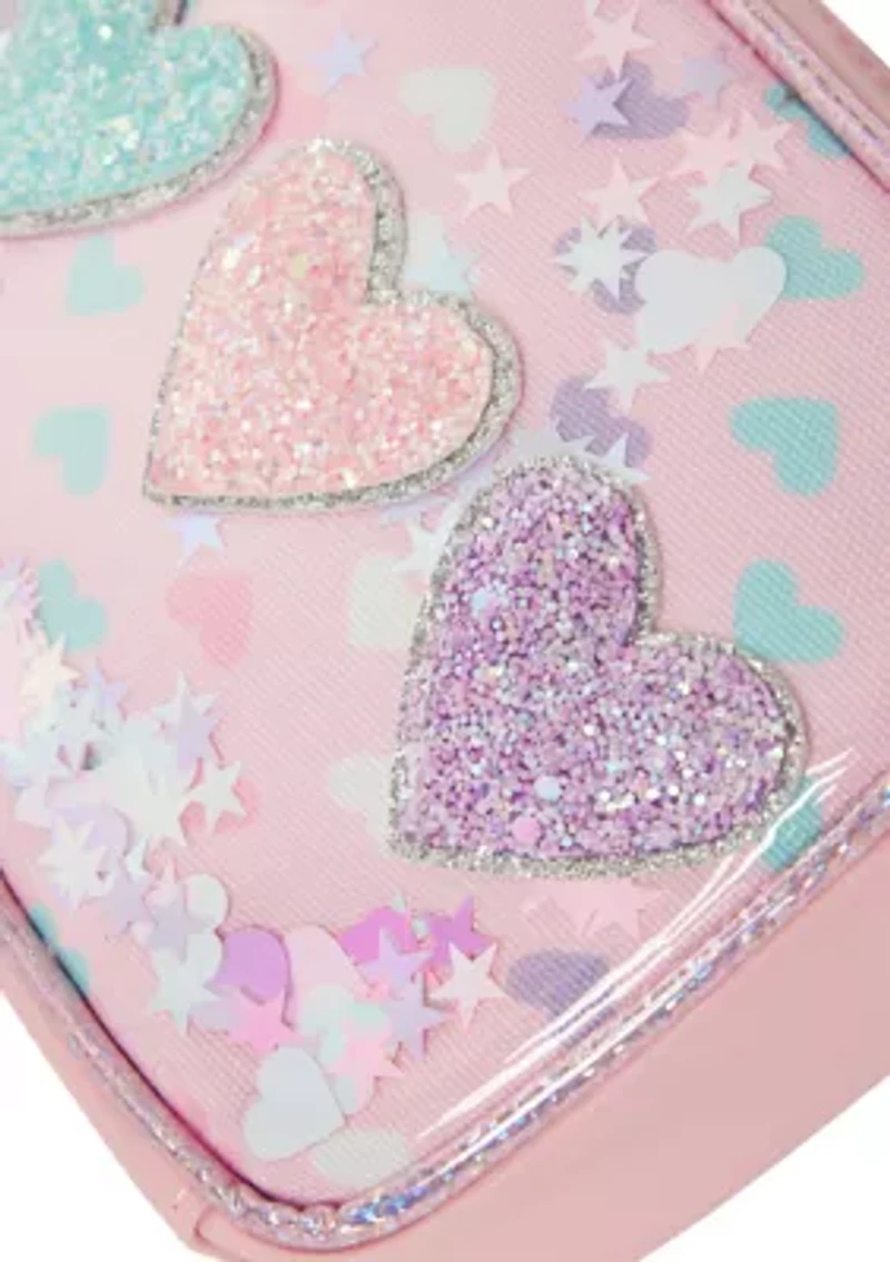 Girls Glitter Heart Crossbody Bag