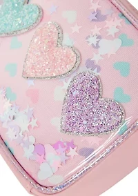 Girls Glitter Heart Crossbody Bag