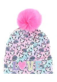 Girls Miss Gwen Unicorn Love Hat and Gloves Set