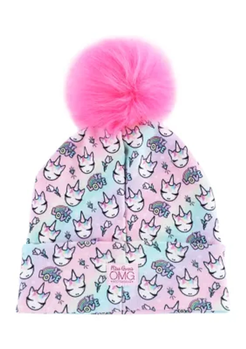 Girls Miss Gwen Unicorn Love Hat and Gloves Set