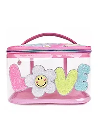 Girls Love Daisy Clear Train Case