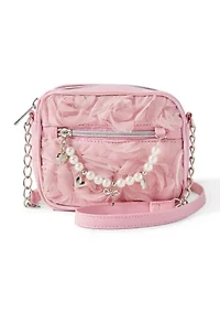 Rosette Pearl Crossbody Bag