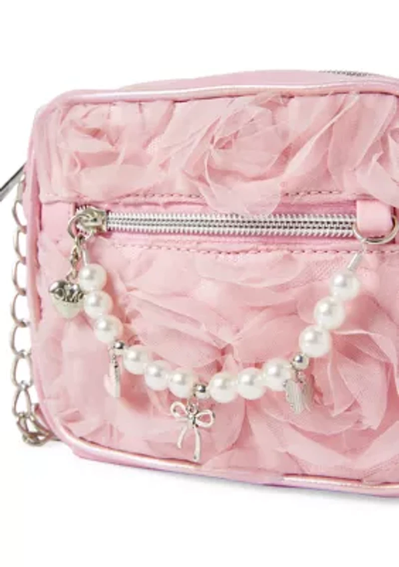 Rosette Pearl Crossbody Bag