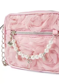 Rosette Pearl Crossbody Bag