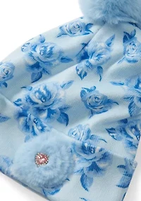 Girls Rose Hat and Gloves Set