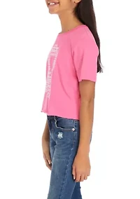 Girls 7-16 Short Sleeve Breast Cancer Awareness Graphic T-Shirt