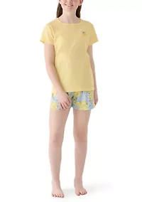 Girls 7-16 Lemon Pajama Set