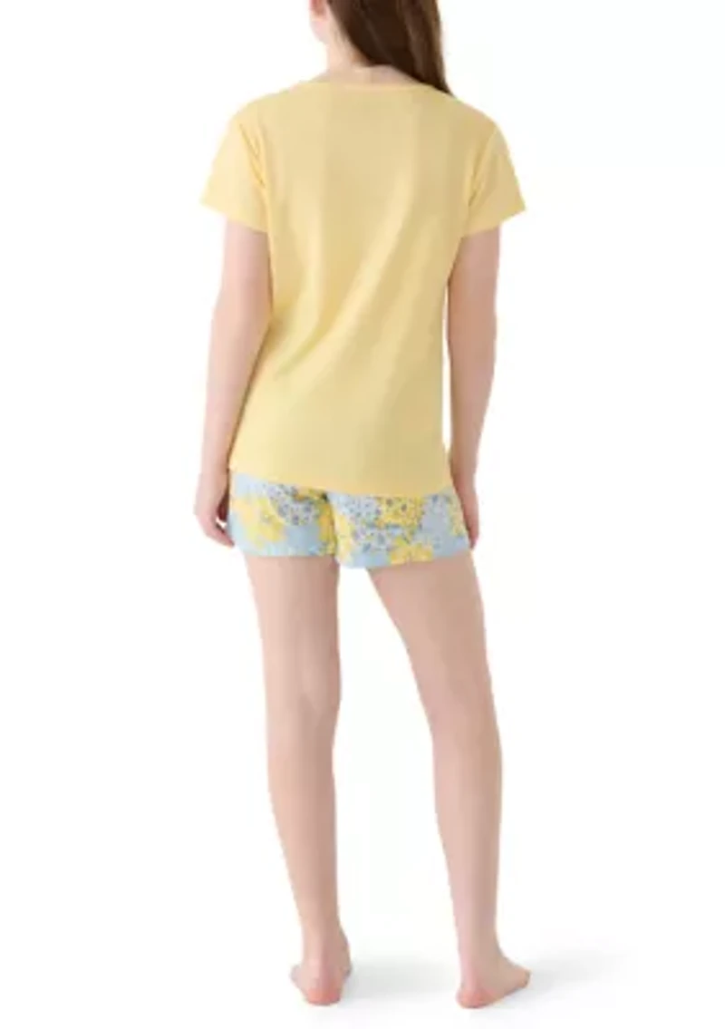 Girls 7-16 Lemon Pajama Set