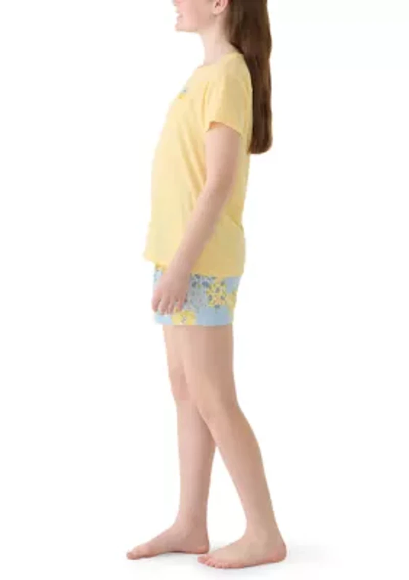 Girls 7-16 Lemon Pajama Set