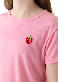 Girls 7-16 Strawberry Print Pajama Set