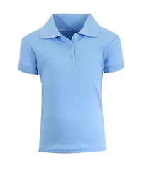 Galaxy By Harvic Girl's Short Sleeve Stretch Pique Polo Shirt (Sizes