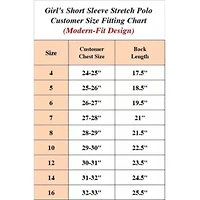 Girl's 3-Button Short Sleeve Stretch Pique Polo Shirts School Uniform -3 Pack