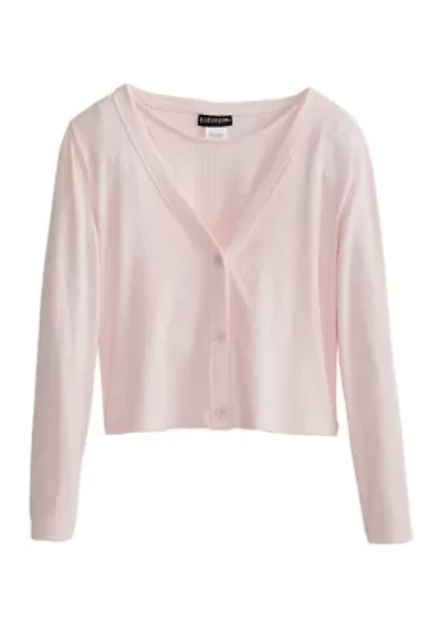 Girls 7-16 Ribbed Cardigan