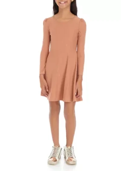 Girls 7-16 Long Sleeve Promo Skater Dress