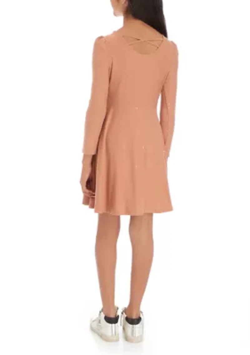 Girls 7-16 Long Sleeve Promo Skater Dress
