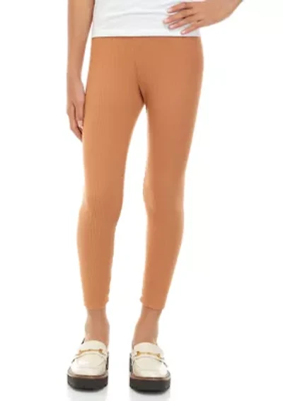 Girls 7-16 Pull On Ribbed Leggings