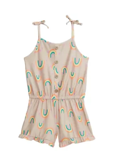 Girls 4-6x Button Front Romper