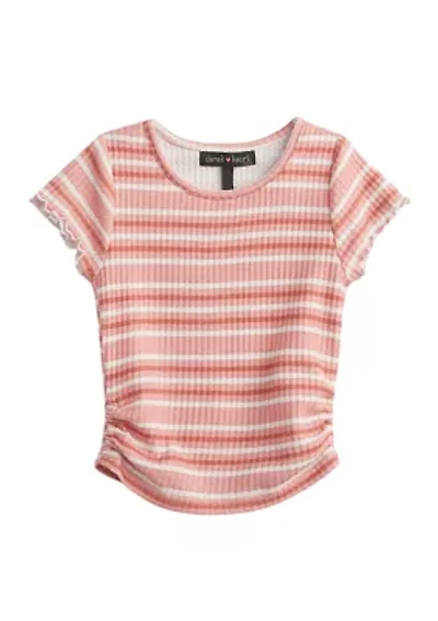 Girls 4-6x Short Sleeve Waffle T-Shirt
