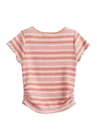 Girls 4-6x Short Sleeve Waffle T-Shirt