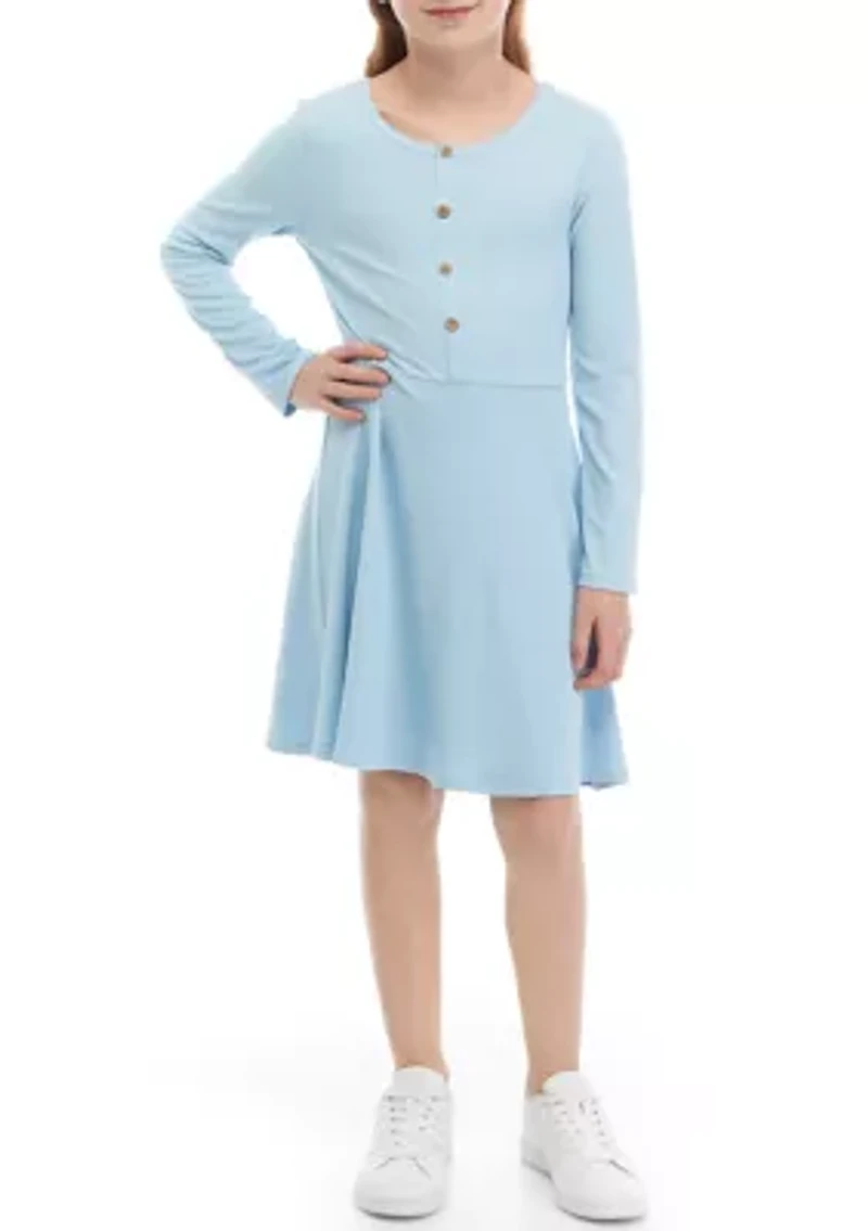 Girls 7-16 Ribbed Skater Dress