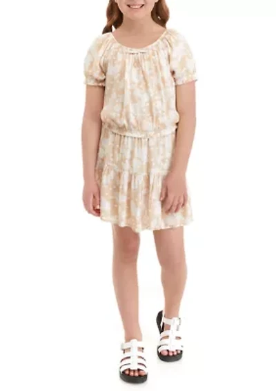 Girls 7-16 Tie Front Top and Tiered Skirt Set