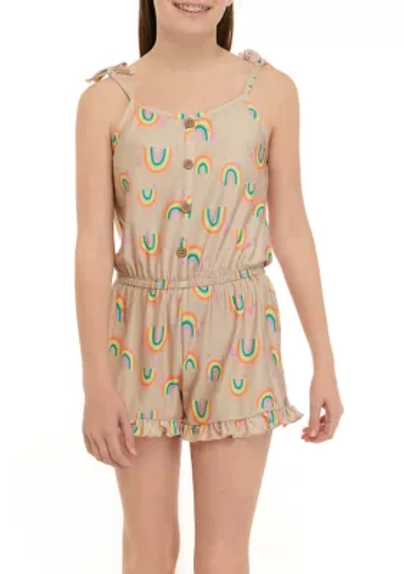 Girls 7-16 Button Front Romper