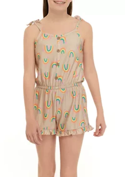 Girls 7-16 Button Front Romper