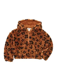 Girls 4-6x Long Sleeve Faux Sherpa Jacket